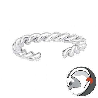 Răsucit - Argint 925 Cercei tip ear cuffs A4S42251