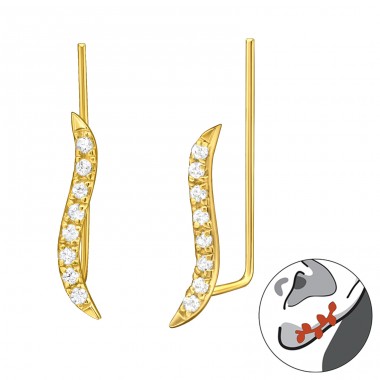 Curbat auriu cu zirconiu - Argint 925 Cercei Tip Ear Cuffs A4S43287