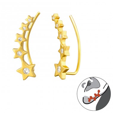 Golden Stars ear decoration - 925 Sterling Silver Ear Cuffs And Ear Pins A4S43360