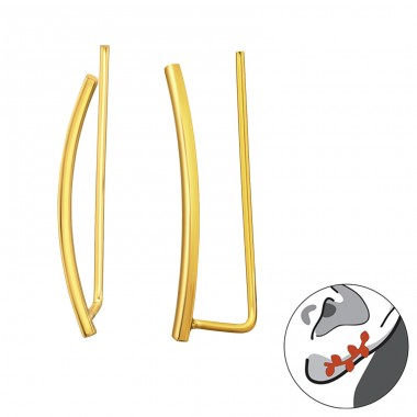 14K Gold Curved ear decoration - 925 Sterling Silver Ear Cuffs And Ear Pins A4S43428