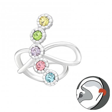 Zirconiu multicolor aliniat - Argint 925 Cercei Tip Ear Cuffs A4S44591