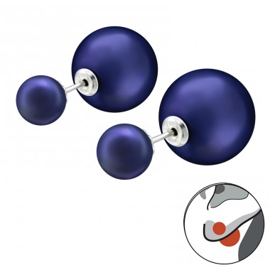 Silberne Doppelkugel – Doppelseitige Ohrringe aus 925er Silber A4S27769