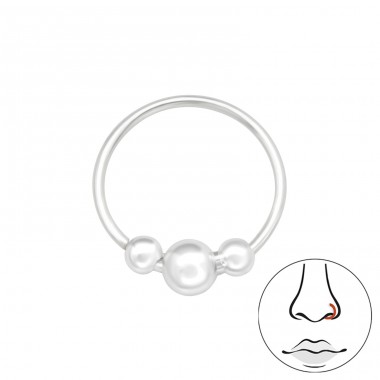 3mm Ball - 925 Sterling Silver Nose Silver Piercing A4S42562