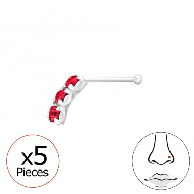 Piercing nazal cu cristale - Argint 925 Piercing-Uri Nas A4S43012