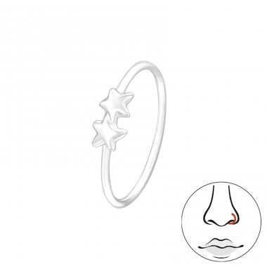 Stars  - 925 Sterling Silver Nose Silver Piercing A4S47592