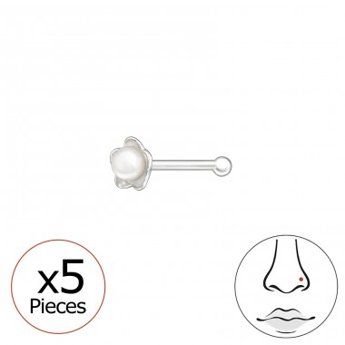 Floare - Argint 925 Piercing-uri nas A4S48040