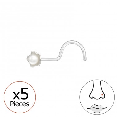 Floare - Argint 925 Piercing-uri nas A4S48041