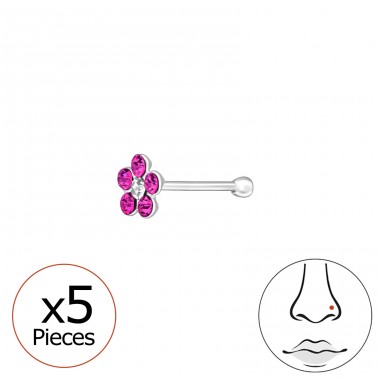 Floare - Argint 925 Piercing-uri nas A4S48050