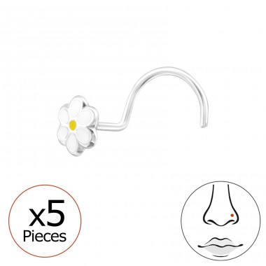 Floare - 5 buc - Argint 925 Piercing-Uri Nas A4S48071