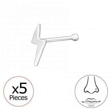 5 pcs Thunderbolt - 925 Sterling Silver Nose Silver Piercing A4S48080