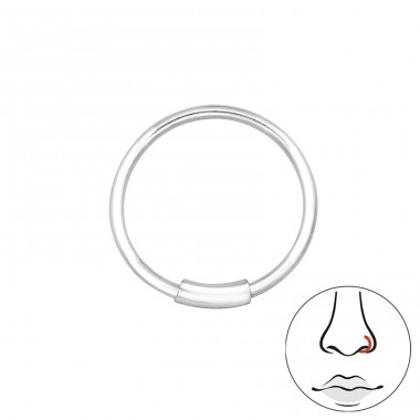 Nose Silver Piercing 10mm - 925 Sterling Silver Nose Silver Piercing A4S48086