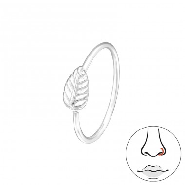 Leaf - 925 Sterling Silver Nose Silver Piercing A4S48089