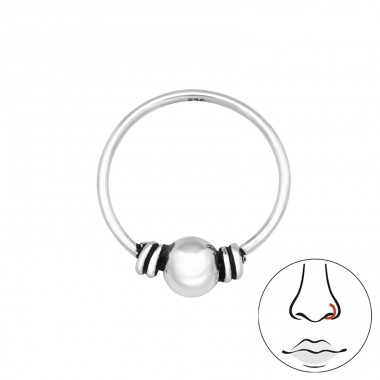 Bali - 925 Sterling Silver Nose Silver Piercing A4S48095