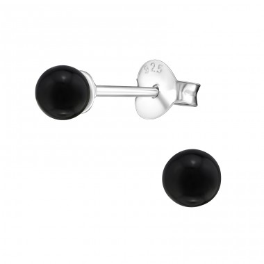 Round - 925 Sterling Silver Ear Studs with Pearls A4S15831