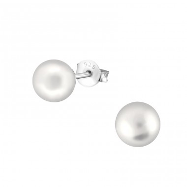 Round - 925 Sterling Silver Ear Studs with Pearls A4S17950