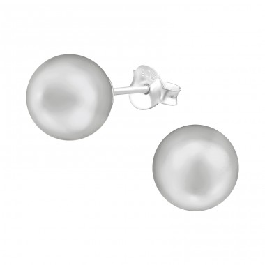 8mm - 925 Sterling Silver Ear Studs with Pearls A4S35326