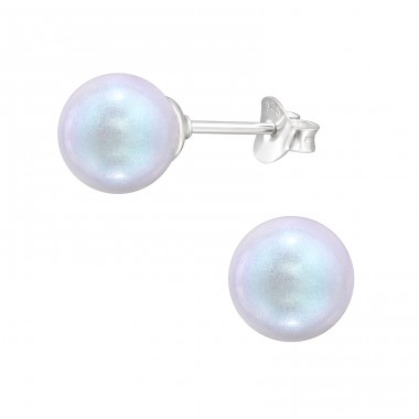 Round pearl - 925 Sterling Silver Ear Studs With Pearls A4S47594