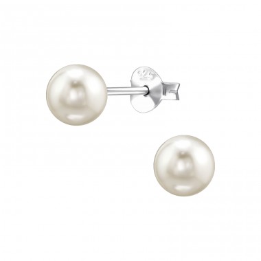 6mm Pearls - 925 Sterling Silver Ear Studs With Pearls A4S49382