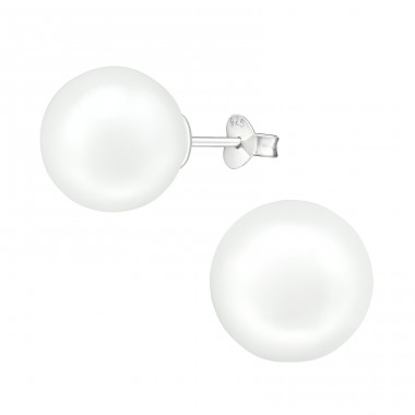 Round - 925 Sterling Silver Ear Studs with Pearls A4S6641