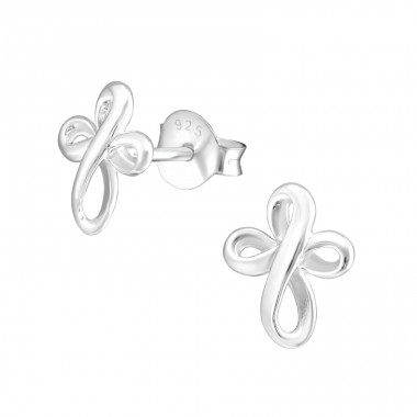 Cross - 925 Sterling Silver Plain Ear Studs A4S14803