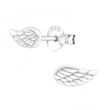 Wing - 925 Sterling Silver Plain Ear Studs A4S18828