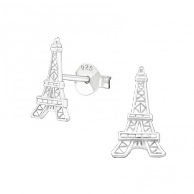 Eiffel Tower - 925 Sterling Silver Plain Ear Studs A4S18881