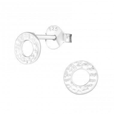 Circle - 925 Sterling Silver Plain Ear Studs A4S20568