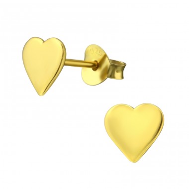 Heart - 925 Sterling Silver Plain Ear Studs A4S21186