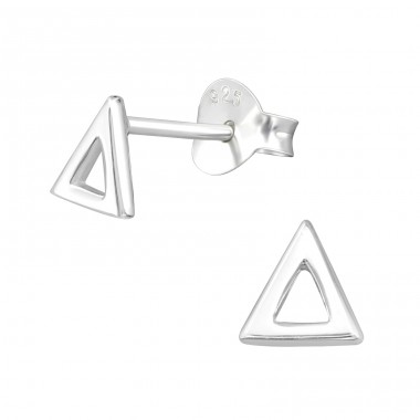 Triangle - 925 Sterling Silver Plain Ear Studs A4S29359