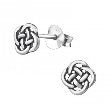 Celtic - 925 Sterling Silver Plain Ear Studs A4S31422