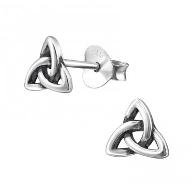 Trinity Knot - 925 Sterling Silver Plain Ear Studs A4S31429