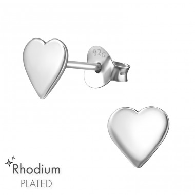 Heart - 925 Sterling Silver Basic Silver Ear Studs A4S36083