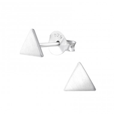 Triangle - 925 Sterling Silver Plain Ear Studs A4S36633