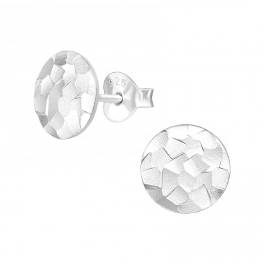 Round - 925 Sterling Silver Plain Ear Studs A4S39062