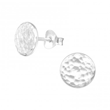 Round - 925 Sterling Silver Plain Ear Studs A4S39148