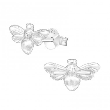 Silver Bee - 925 Sterling Silver Plain Ear Studs A4S39836