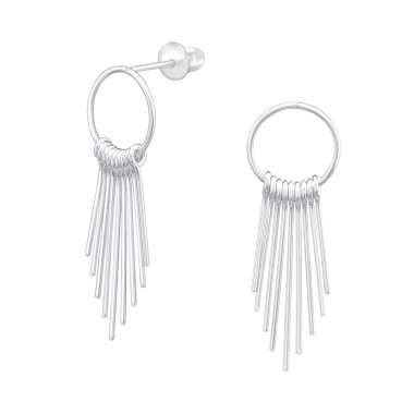 Spike - 925 Sterling Silver Plain Ear Studs A4S39919