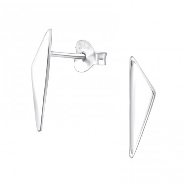 Triangle - 925 Sterling Silver Plain Ear Studs A4S39927