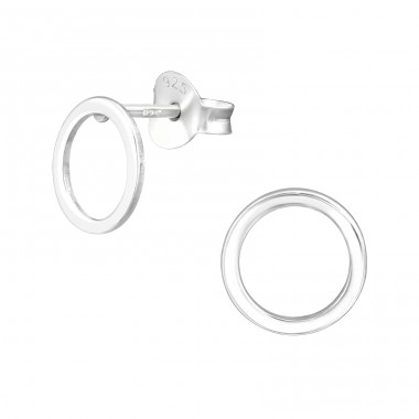 Circle - 925 Sterling Silver Plain Ear Studs A4S40298