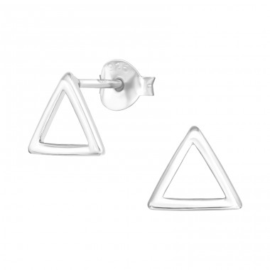 Triangle - 925 Sterling Silver Plain Ear Studs A4S40968