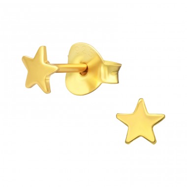 Golden Star - 925 Sterling Silver Ear Studs For Kids A4S41160