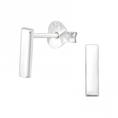 Bar - 925 Sterling Silver Plain Ear Studs A4S41172