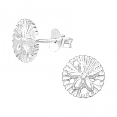 Flower - 925 Sterling Silver Plain Ear Studs A4S41321