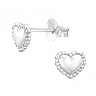 Hearts - 925 Sterling Silver Plain Ear Studs A4S44210