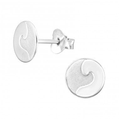 Wave Laser Cut Wave - 925 Sterling Silver Plain Ear Studs A4S45323