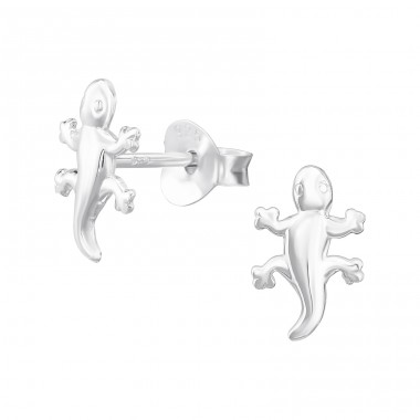 Lizard - 925 Sterling Silver Plain Ear Studs A4S46839