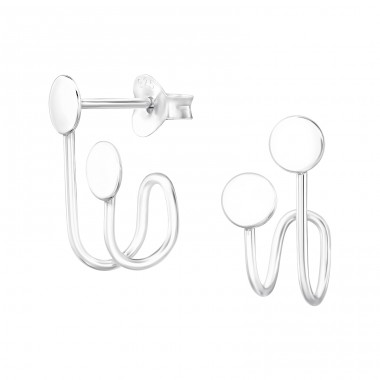 Disc Ear studs - 925 Sterling Silver Plain Ear Studs A4S47074