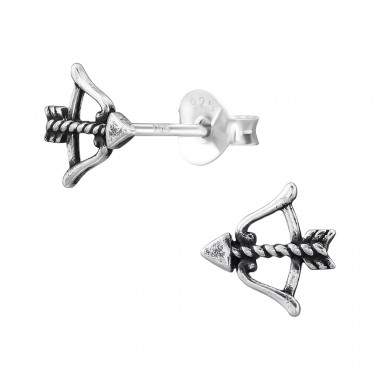 Arrow - 925 Sterling Silver Plain Ear Studs A4S47712