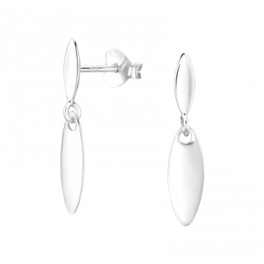 Marquise Dangling - 925 Sterling Silver Plain Ear Studs A4S48012