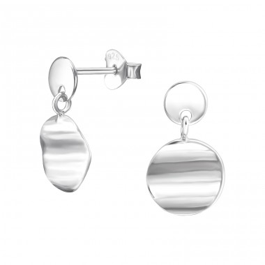 Circles Dangling - 925 Sterling Silver Plain Ear Studs A4S48014